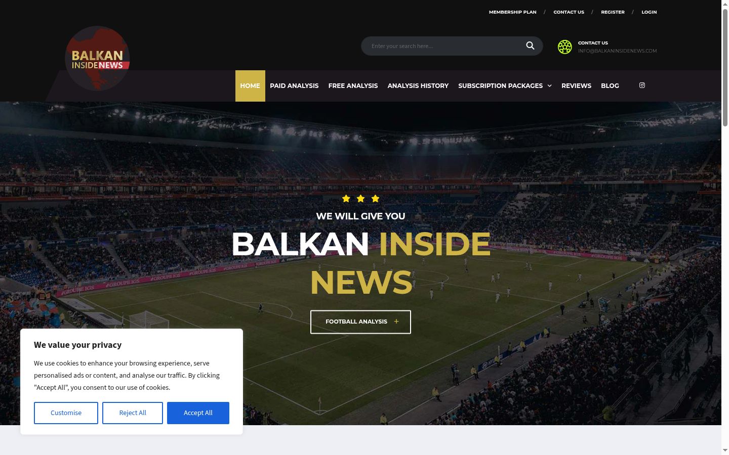 Képernyőkép a bármilyen interakció előtt megjelenő hozzájárulási bannerről