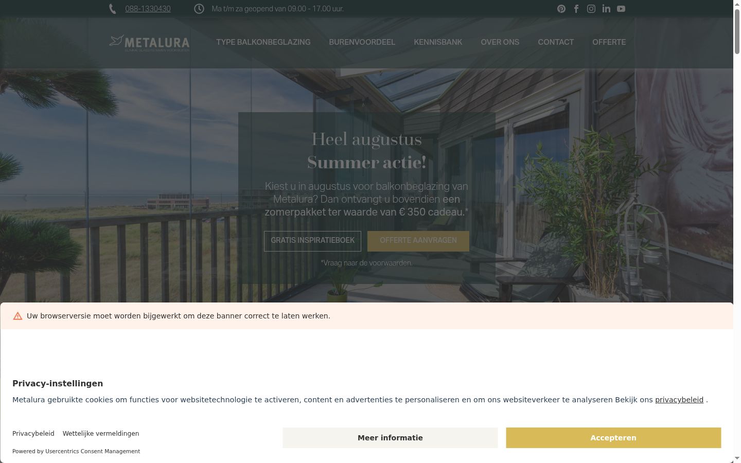Screenshot of the consent banner shown before any interaction