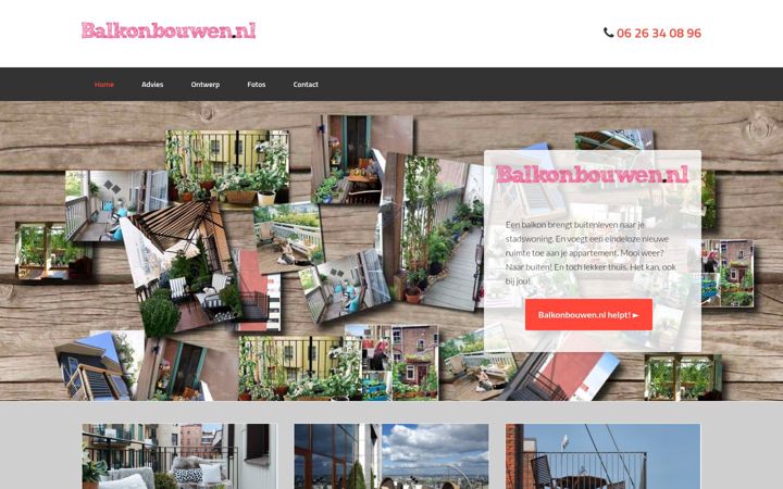Screenshot of balkonbouwen.nl
