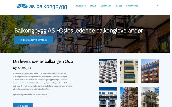 Screenshot of balkongbygg.no