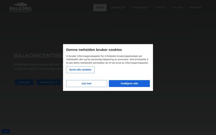 Screenshot of balkongentreprenoren.no