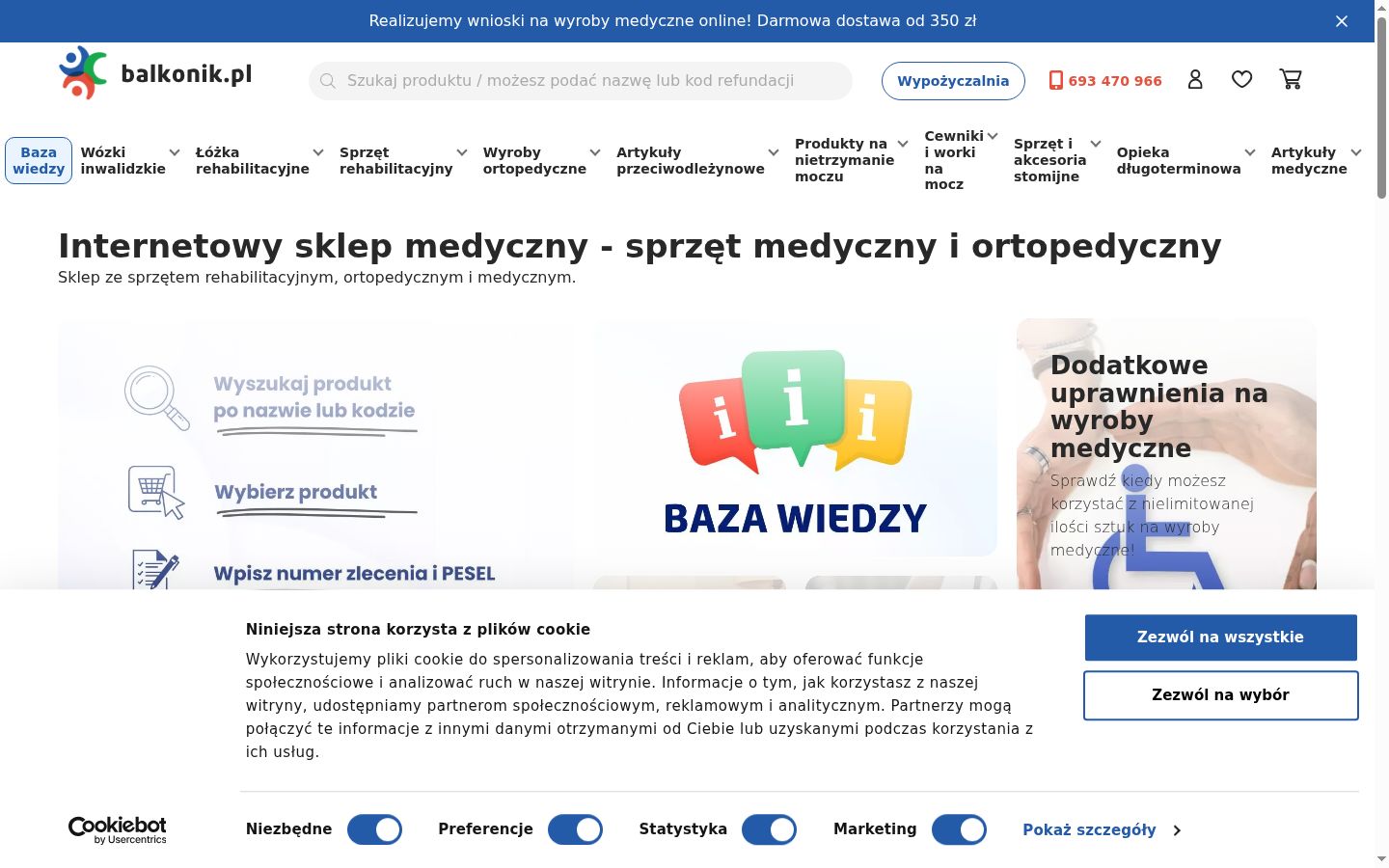 Captura de ecrã do banner de consentimento apresentado antes de qualquer interação