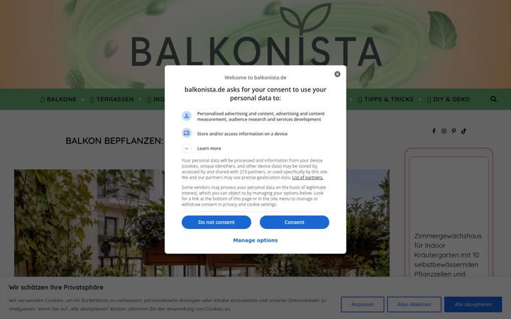 Screenshot of balkonista.de