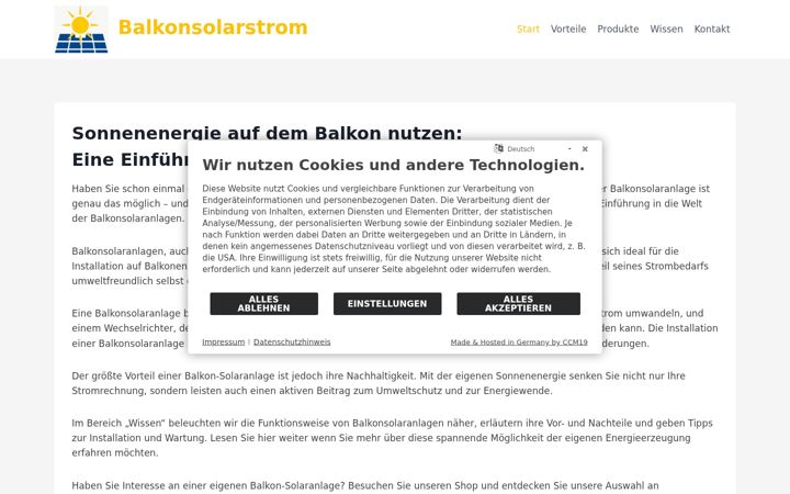 Screenshot of balkonsolarstrom.de