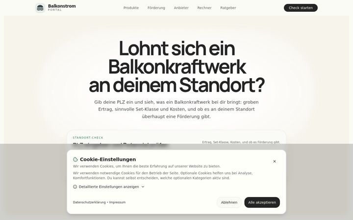 Screenshot of balkonstrom-portal.de