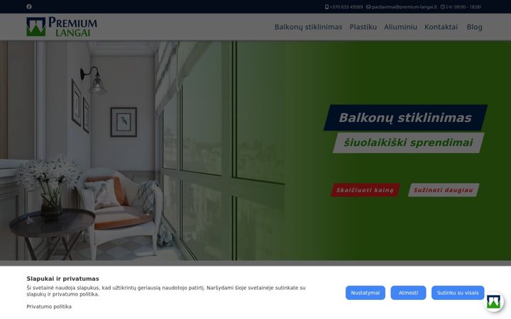 Skjermbilde av balkonu-stiklinimas.lt