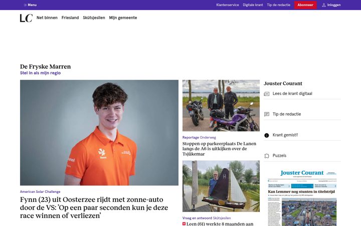 Screenshot of balkstercourant.nl