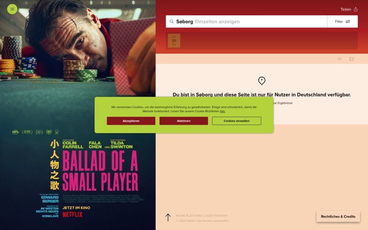 Screenshot of balladofasmallplayer-derfilm.de