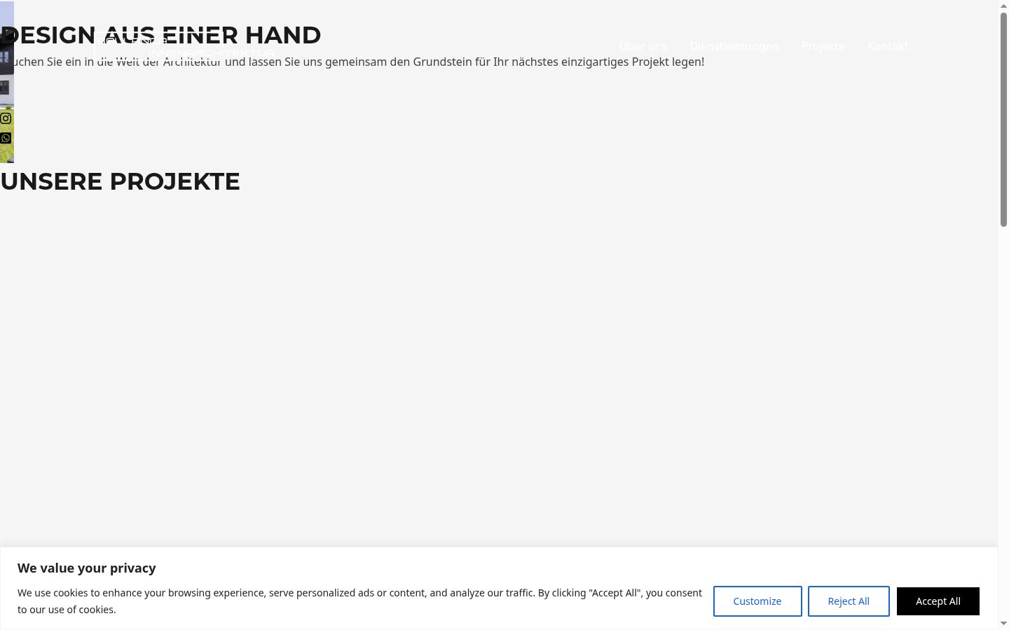 Screenshot of the consent banner shown before any interaction