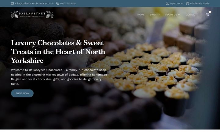Ekrano kopija ballantyneschocolates.co.uk