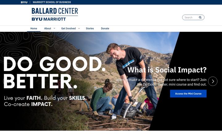 Screenshot of ballardcenter.byu.edu