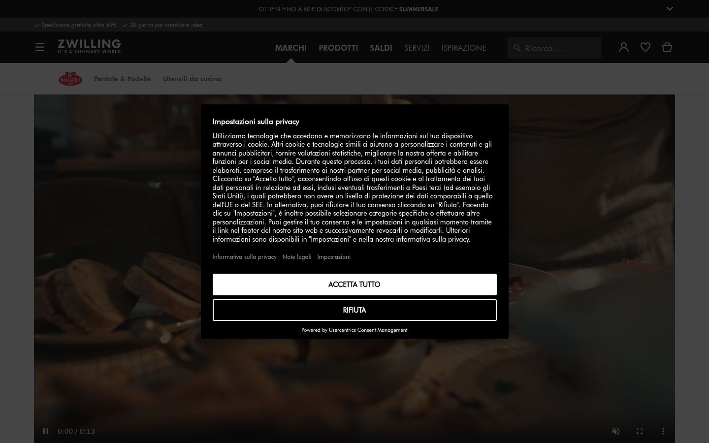Screenshot des Einwilligungsbanners vor jeglicher Interaktion