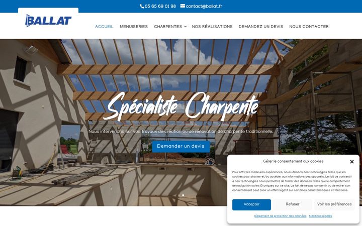 Screenshot of ballat-menuiserie-charpente.fr