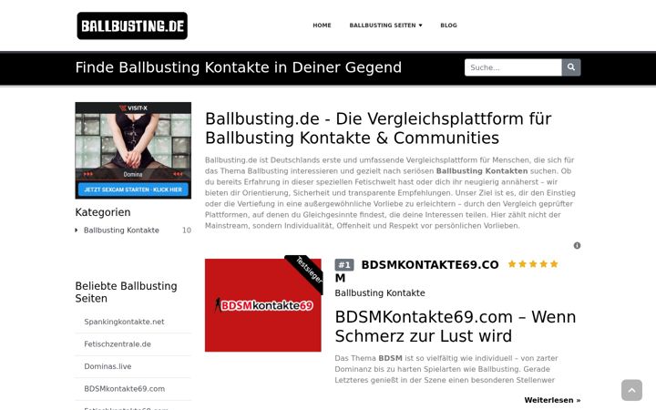 Skjermbilde av ballbusting.de