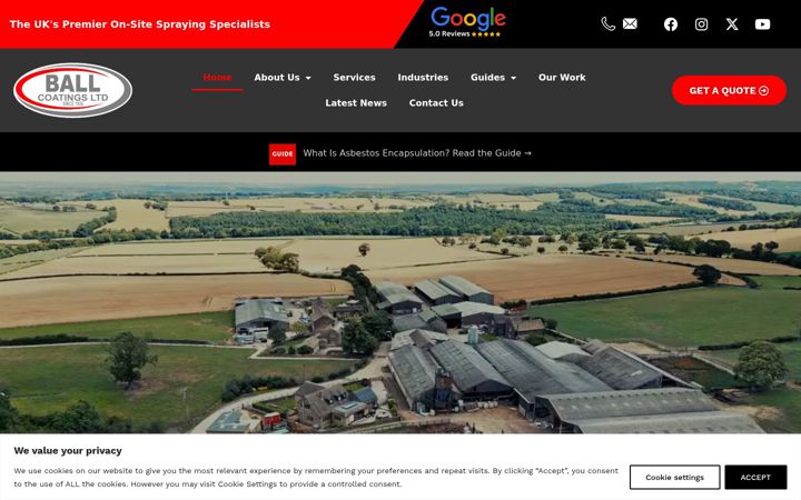 Screenshot of ballcoatings.co.uk