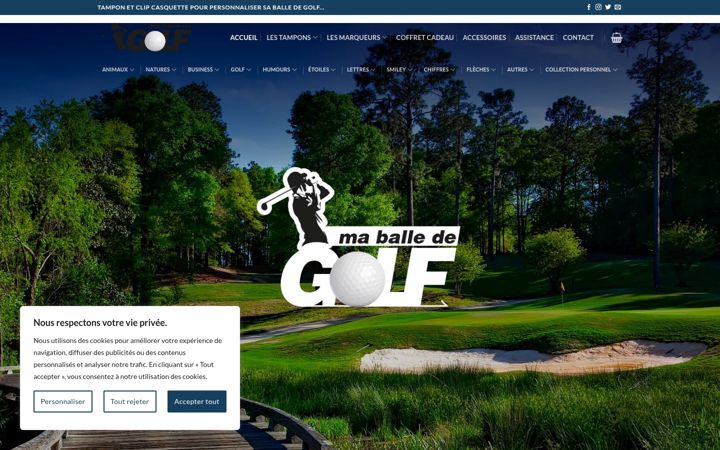 Skärmbild av balle-de-golf-personnalisee.fr