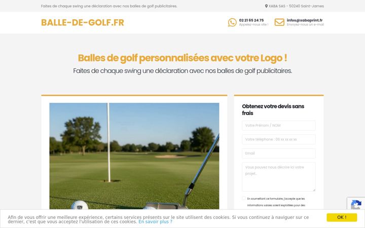 Skärmbild av balle-de-golf.fr