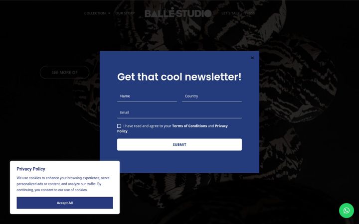 Screenshot of balle-studio.com