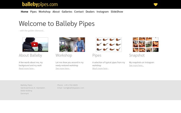 Screenshot of ballebypipes.com
