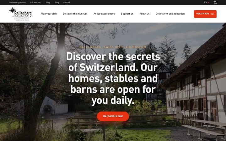 Screenshot of ballenberg.ch