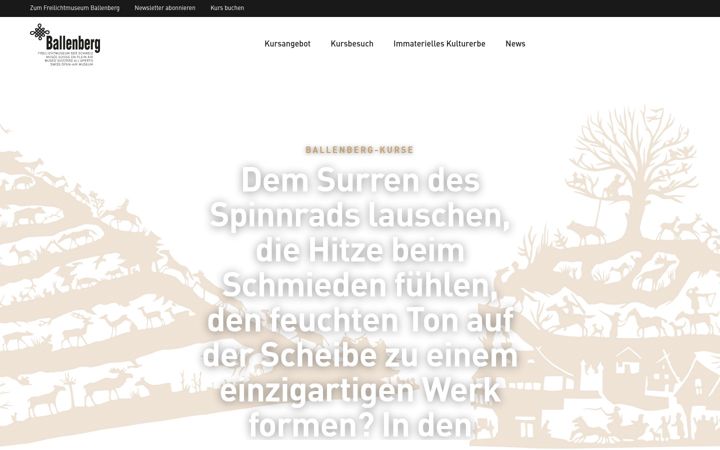 Screenshot of ballenbergkurse.ch
