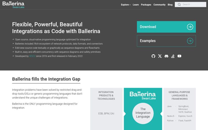 Skærmbillede af ballerina.io