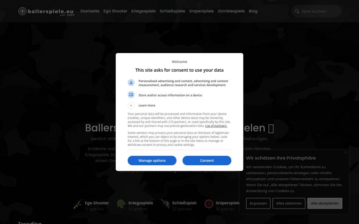Captura de ecrã de ballerspiele.eu