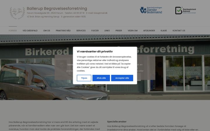 Screenshot of ballerupbegravelser.dk