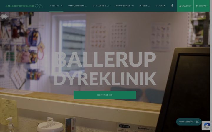Screenshot of ballerupdyreklinik.dk