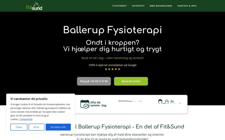 Screenshot of ballerupfys.dk