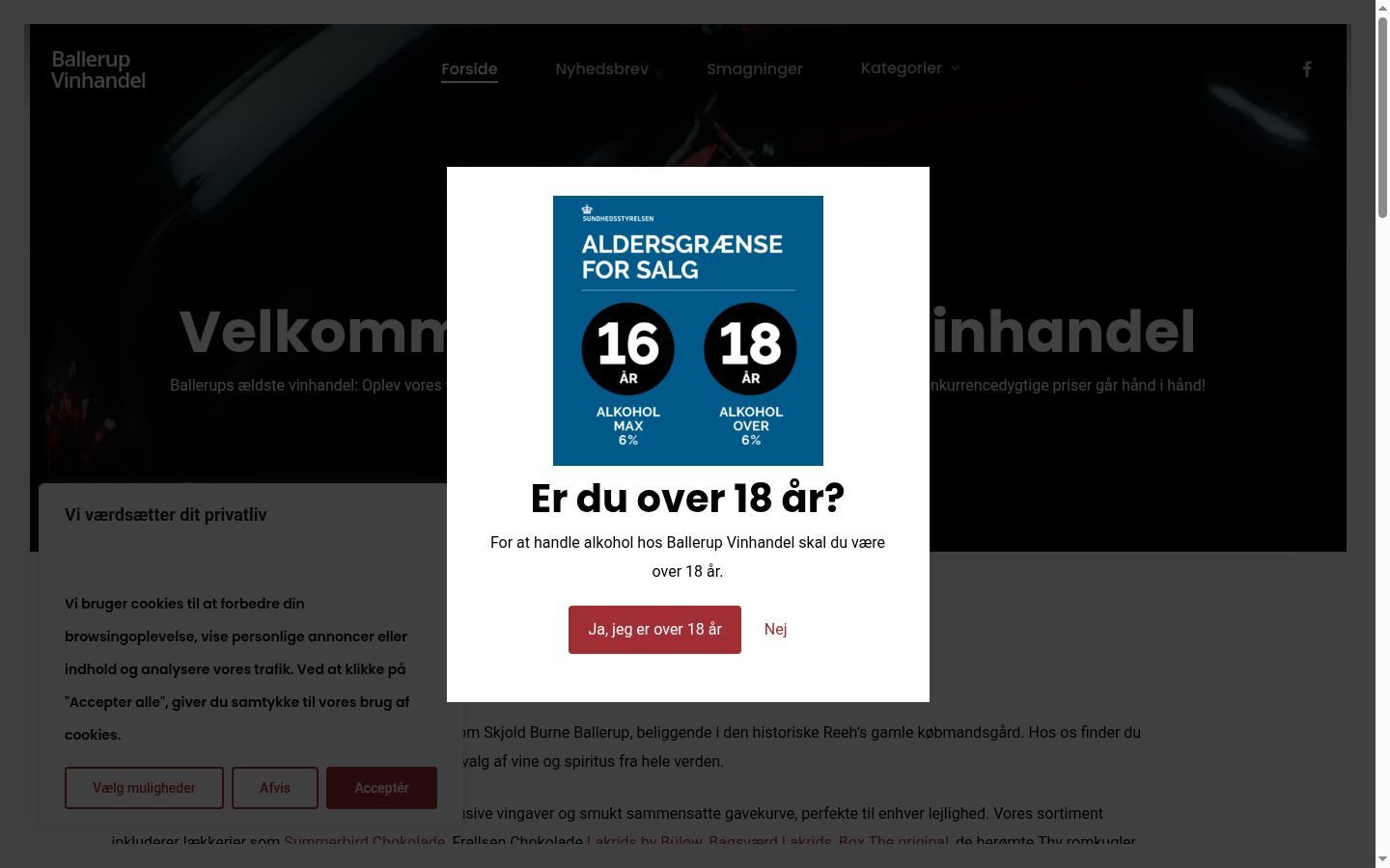Ekrānuzņēmums ar piekrišanas baneri, kas tika rādīts pirms jebkādas mijiedarbības