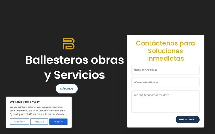 Screenshot of ballesterosobrasyservicios.es