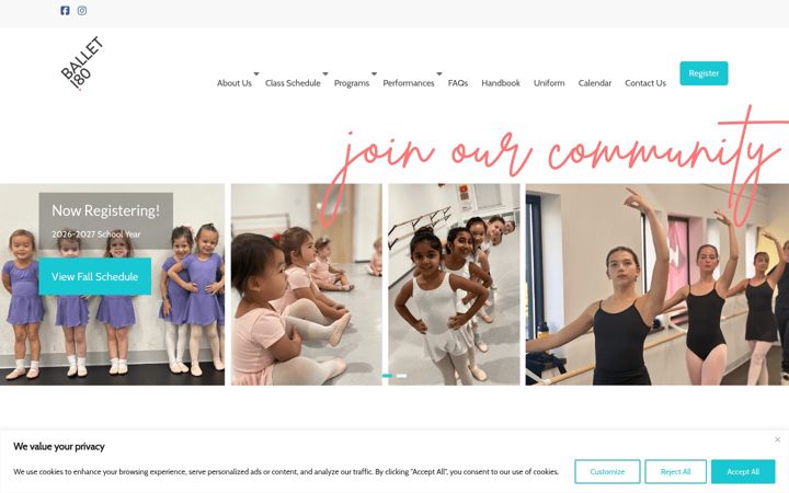 Ekrano kopija ballet180.org