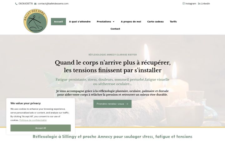 Screenshot of balletdessens.com