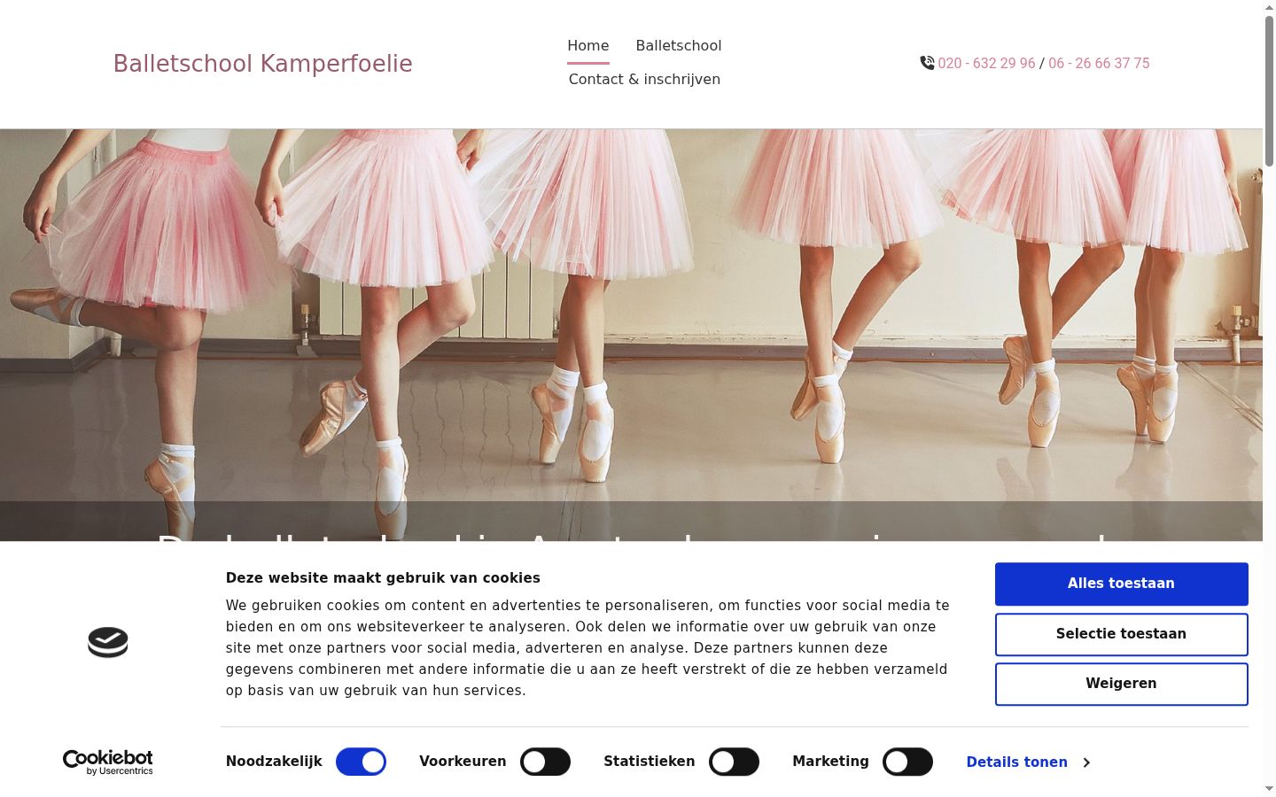 Screenshot des Einwilligungsbanners vor jeglicher Interaktion