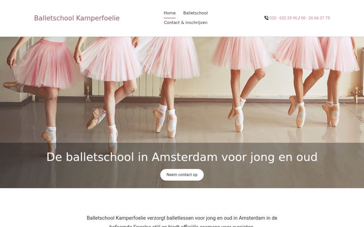 Screenshot of balletschool-kamperfoelie.nl
