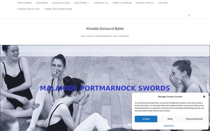 Captură de ecran a balletschool.ie