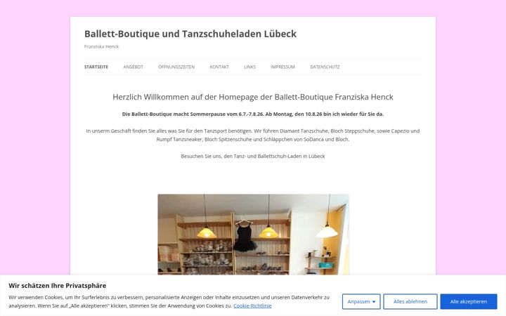 Screenshot of ballett-boutique-luebeck.de