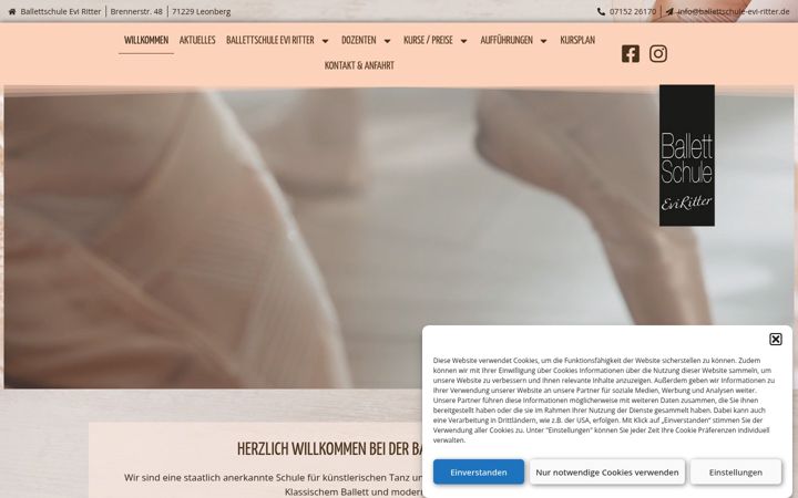 Екранна снимка на ballettschule-evi-ritter.de