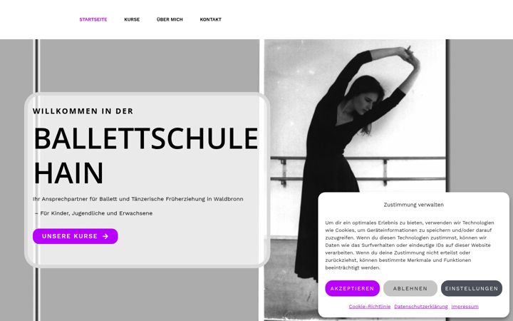 Екранна снимка на ballettschule-hain.de