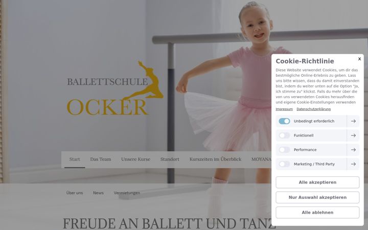 Screenshot of ballettschuleocker.de