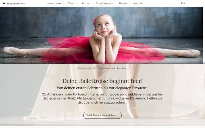 Skærmbillede af ballettstudio-ost.de