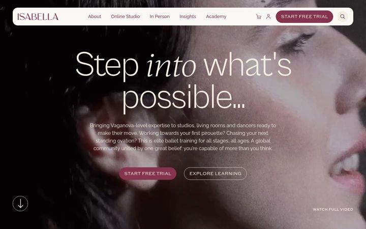 Screenshot of balletwithisabella.com