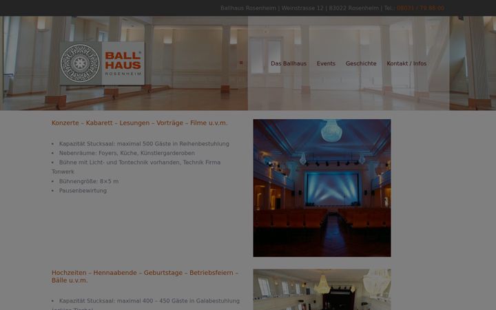 Screenshot of ballhaus-rosenheim.de