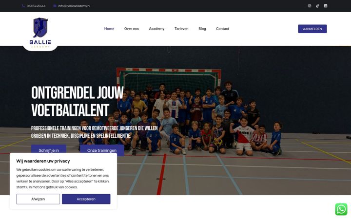 Екранна снимка на ballieacademy.nl