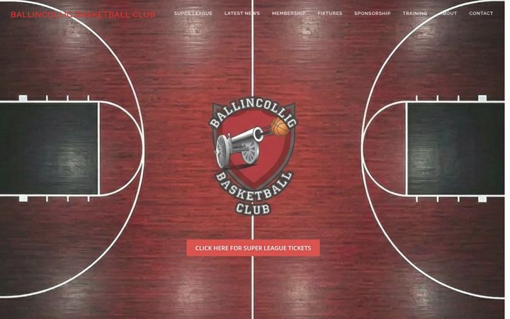Screenshot of ballincolligbasketball.ie