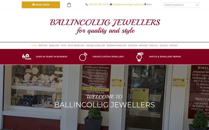 Screenshot of ballincolligjewellers.ie