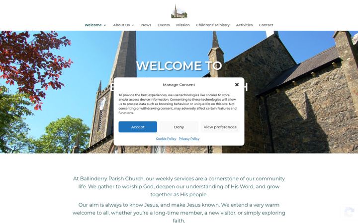 Ekrano kopija ballinderryparish.org