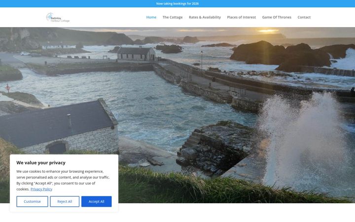 Screenshot of ballintoyharbourcottage.com