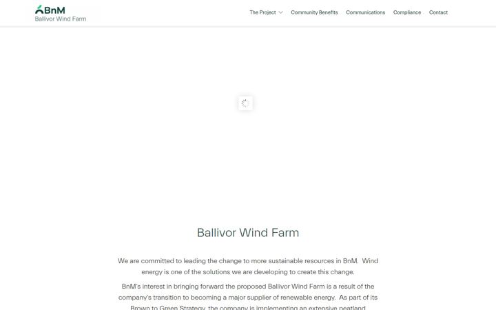 Screenshot van ballivorwindfarm.ie